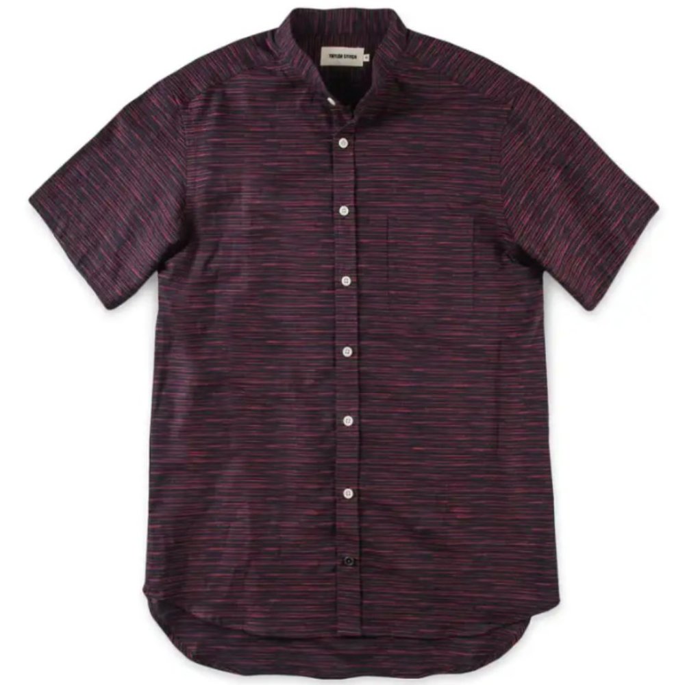 The Bandit in Navy & Red Slub Stripe - L - 42